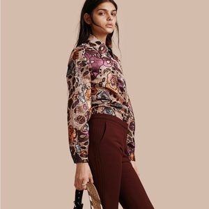 NWT Burberry Runway Floral Jacquard Blouse